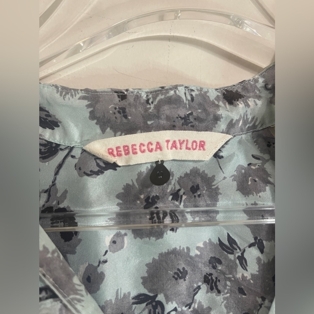 NWOT Rebecca Taylor Silk Floral Ruffle Tie Dress - Picture 5 of 10